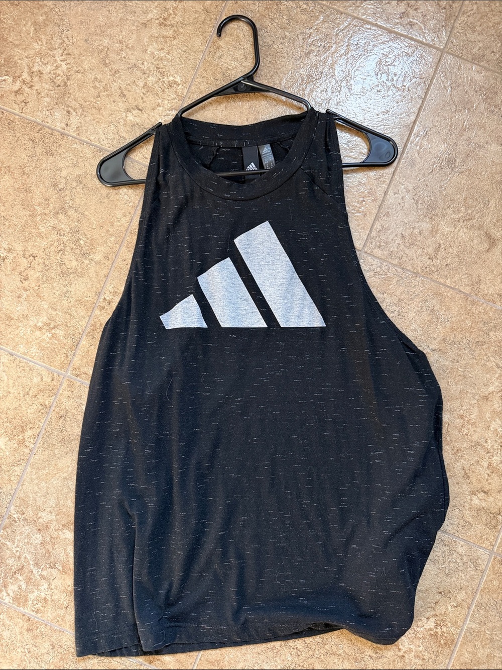 adidas Black Tank with White Logo